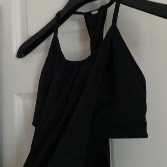 Lululemon black racer back top with bra - Picture 2 of 8